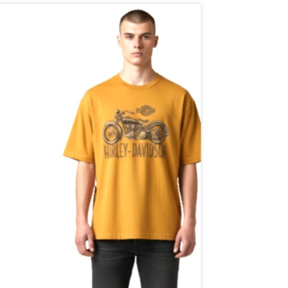 Genuine Harley-Davidson Biker T-Shirt Men’s Medium Orange Yellow St Louis MO - Picture 9 of 12